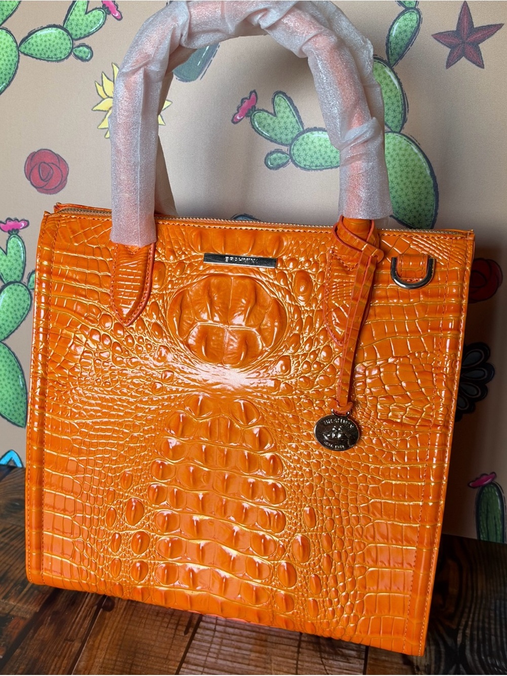 FIRM $ Brahmin Caroline Mango Orange Melbourne Leather Bag New with Tags! - Picture 10 of 14